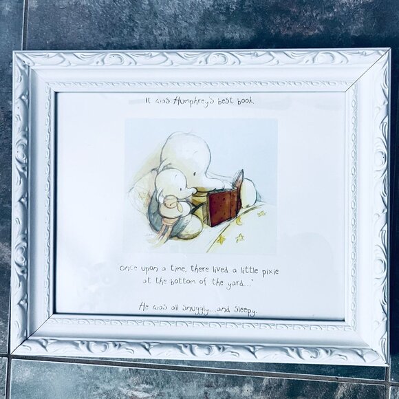 Ornate White Frame Childrens Art Print Humphreys Best Book Illustration 13x17" - Picture 1 of 4